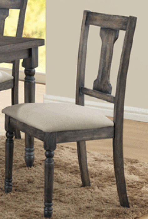 Acme Furniture Wallace Side Chair in Tan and Weathered Gray (Set of 2) 71437 - U&U Home Budget Furniture (Carteret, NJ)