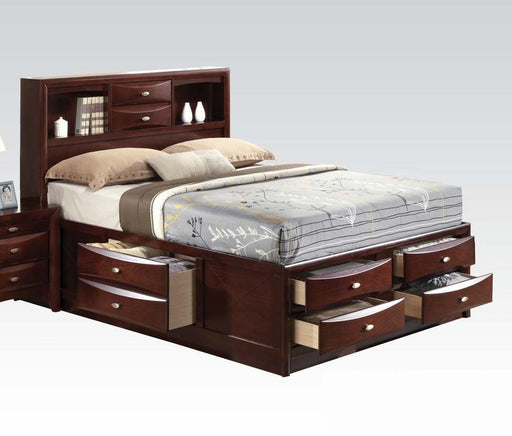 Acme Ireland King Storage Bed in Brown 21596EK - U&U Home Budget Furniture (Carteret, NJ)