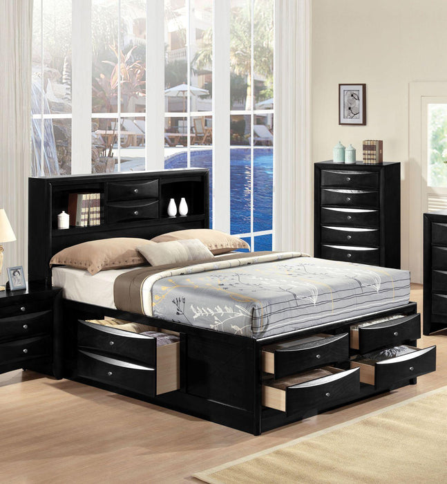 Acme Ireland King Storage Bed in Black 21606EK - U&U Home Budget Furniture (Carteret, NJ)