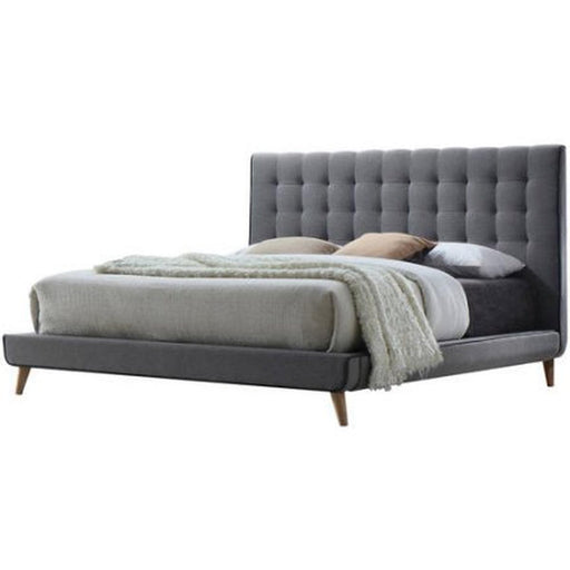 Acme Valda Queen Upholstered Bed in Gray 24520Q - U&U Home Budget Furniture (Carteret, NJ)