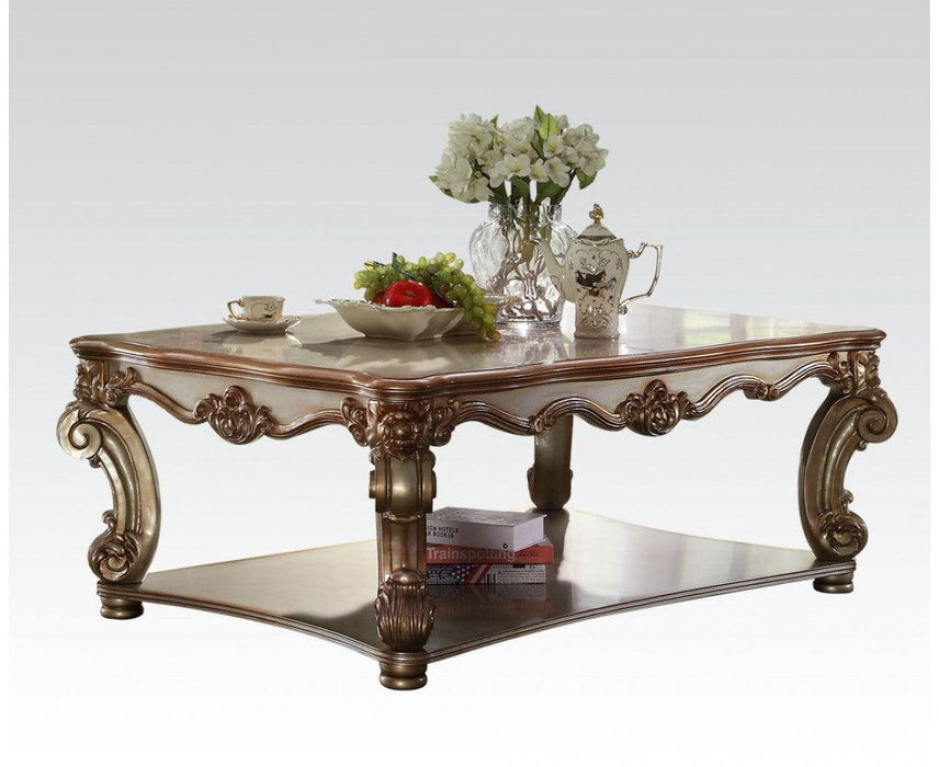 Acme Vendome Coffee Table in Gold Patina 83000 - U&U Home Budget Furniture (Carteret, NJ)