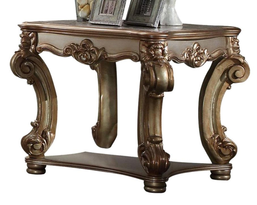 Acme Vendome End Table in Gold Patina 83121 - U&U Home Budget Furniture (Carteret, NJ)