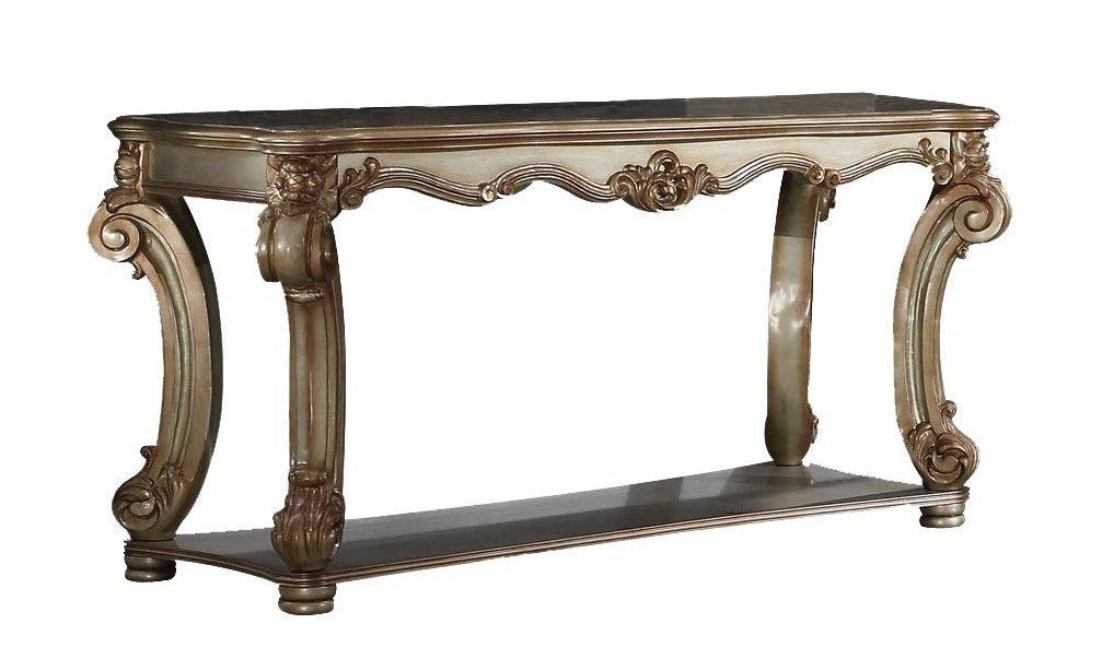Acme Vendome Sofa Table in Gold Patina 83002 - U&U Home Budget Furniture (Carteret, NJ)