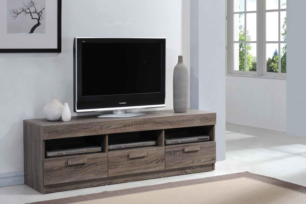 Alvin Rustic Oak TV Stand - U&U Home Budget Furniture (Carteret, NJ)