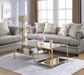 Astrid Gold & Mirror Coffee Table - U&U Home Budget Furniture (Carteret, NJ)