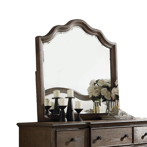 Baudouin Weathered Oak Mirror - U&U Home Budget Furniture (Carteret, NJ)