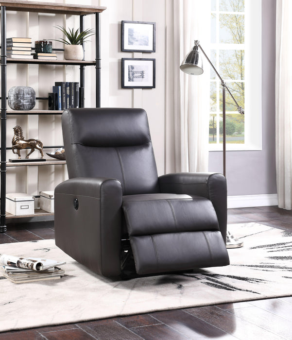 Blane Brown Top Grain Leather Match Recliner (Power Motion) - U&U Home Budget Furniture (Carteret, NJ)
