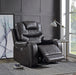 Braylon Magnetite PU Recliner (Power Motion) - U&U Home Budget Furniture (Carteret, NJ)