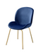 Chuchip Blue Velvet & Gold Side Chair - U&U Home Budget Furniture (Carteret, NJ)
