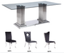 Cyrene Stainless Steel & Clear Glass Dining Table - U&U Home Budget Furniture (Carteret, NJ)
