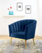 Colla Midnight Blue Velvet & Gold Accent Chair - U&U Home Budget Furniture (Carteret, NJ)