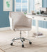 Cosgair Champagne Velvet & Chrome Office Chair - U&U Home Budget Furniture (Carteret, NJ)