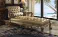 Dresden Bone PU & Gold Patina Chaise & Pillow - U&U Home Budget Furniture (Carteret, NJ)
