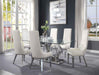 Gianna Clear Glass & Stainless Steel Dining Room Set - U&U Home Budget Furniture (Carteret, NJ)