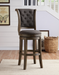 Glison Charcoal Fabric & Walnut Counter Height Chair (1Pc) - U&U Home Budget Furniture (Carteret, NJ)