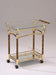 Helmut Gold Plated & Clear Glass - Tempered Serving Cart - U&U Home Budget Furniture (Carteret, NJ)