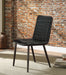 Hosmer Black Top Grain Leather & Antique Black Side Chair - U&U Home Budget Furniture (Carteret, NJ)