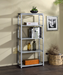 Jurgen Faux Concrete & Silver Bookshelf - U&U Home Budget Furniture (Carteret, NJ)