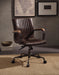 Joslin Distress Chocolate Top Grain Leather Office Chair - U&U Home Budget Furniture (Carteret, NJ)