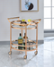 Lakelyn Rose Gold & Clear Glass Serving Cart - U&U Home Budget Furniture (Carteret, NJ)