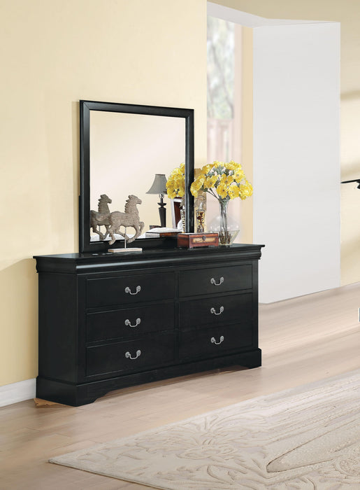 Louis Philippe III Black Dresser - U&U Home Budget Furniture (Carteret, NJ)