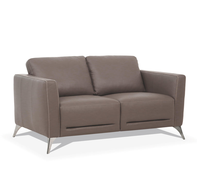 Malaga Taupe Leather Loveseat - U&U Home Budget Furniture (Carteret, NJ)