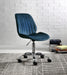 Muata Twilight Blue Velvet & Chrome Office Chair - U&U Home Budget Furniture (Carteret, NJ)