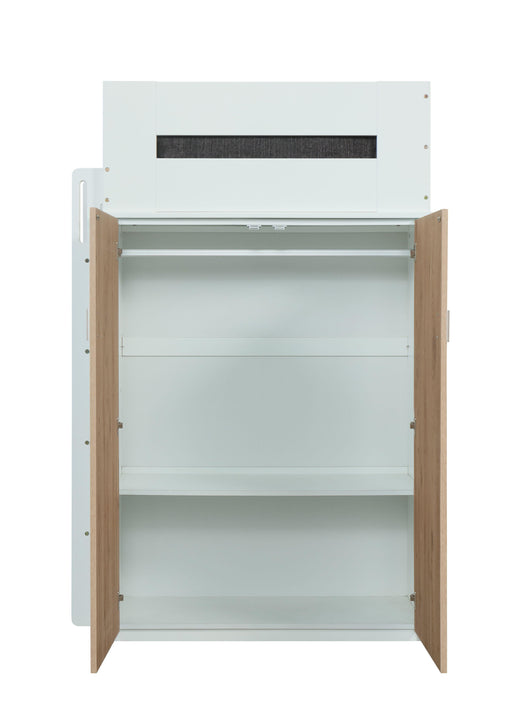 Nerice White & Oak Loft Bed - U&U Home Budget Furniture (Carteret, NJ)