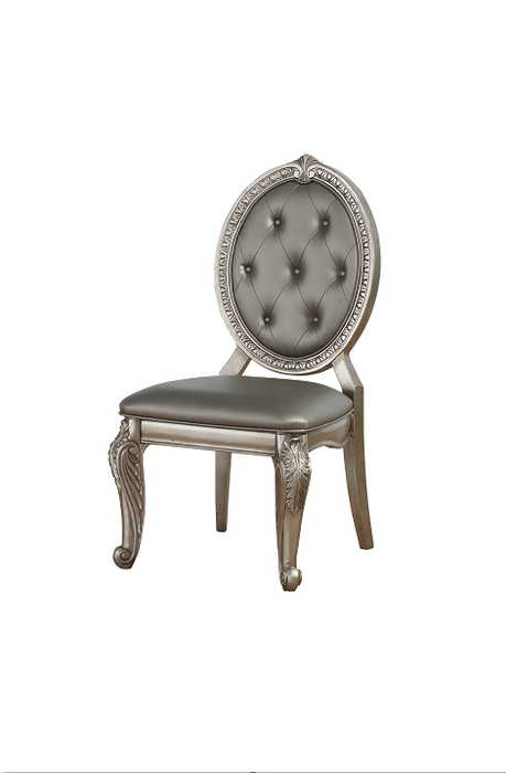 Northville PU & Antique Silver Side Chair - U&U Home Budget Furniture (Carteret, NJ)