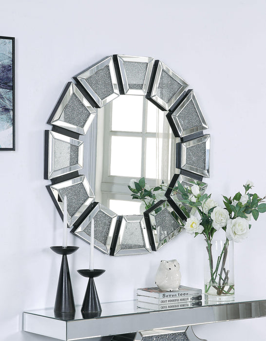 Nowles Mirrored & Faux Stones Wall Decor - U&U Home Budget Furniture (Carteret, NJ)