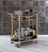 Ottesen Gold & Black Glass Serving Cart - U&U Home Budget Furniture (Carteret, NJ)