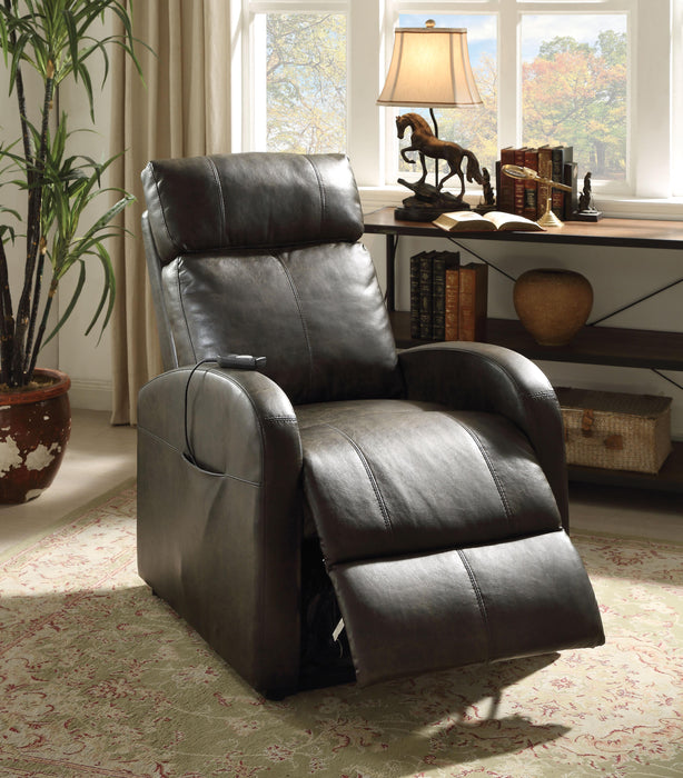 Ricardo Dark Gray PU Recliner w/Power Lift - U&U Home Budget Furniture (Carteret, NJ)
