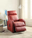 Ricardo Red PU Recliner w/Power Lift - U&U Home Budget Furniture (Carteret, NJ)