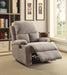 Rosia Gray Velvet Recliner (Motion) - U&U Home Budget Furniture (Carteret, NJ)