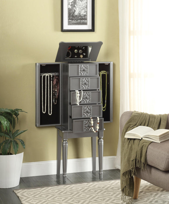 Tammy Silver Jewelry Armoire - U&U Home Budget Furniture (Carteret, NJ)