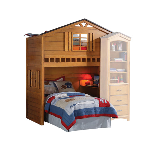 Tree House Rustic Oak Loft Bed (Twin Size) - U&U Home Budget Furniture (Carteret, NJ)