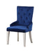 Varian Blue Fabric & Antique Platinum Side Chair (1Pc) - U&U Home Budget Furniture (Carteret, NJ)