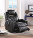 Waterlily Black PU Rocker Recliner (Motion) - U&U Home Budget Furniture (Carteret, NJ)