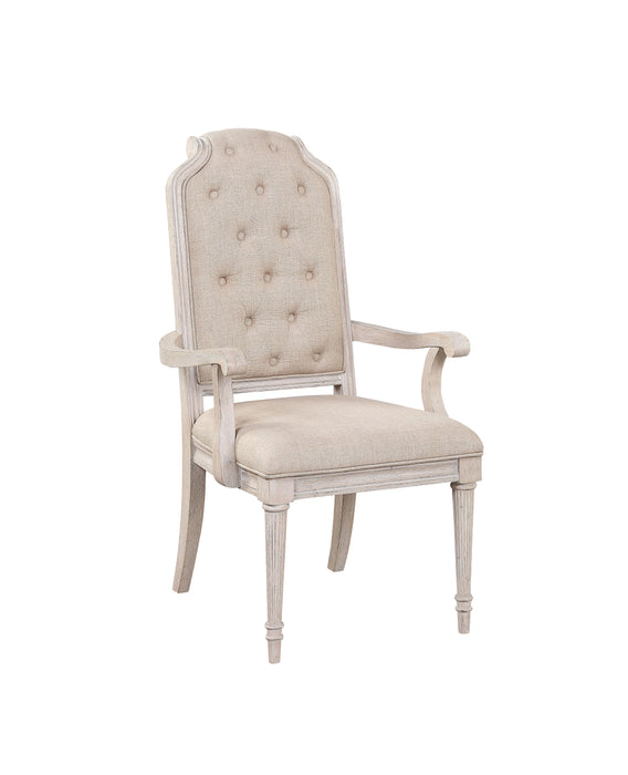 Wynsor Fabric & Antique Champagne Arm Chair - U&U Home Budget Furniture (Carteret, NJ)