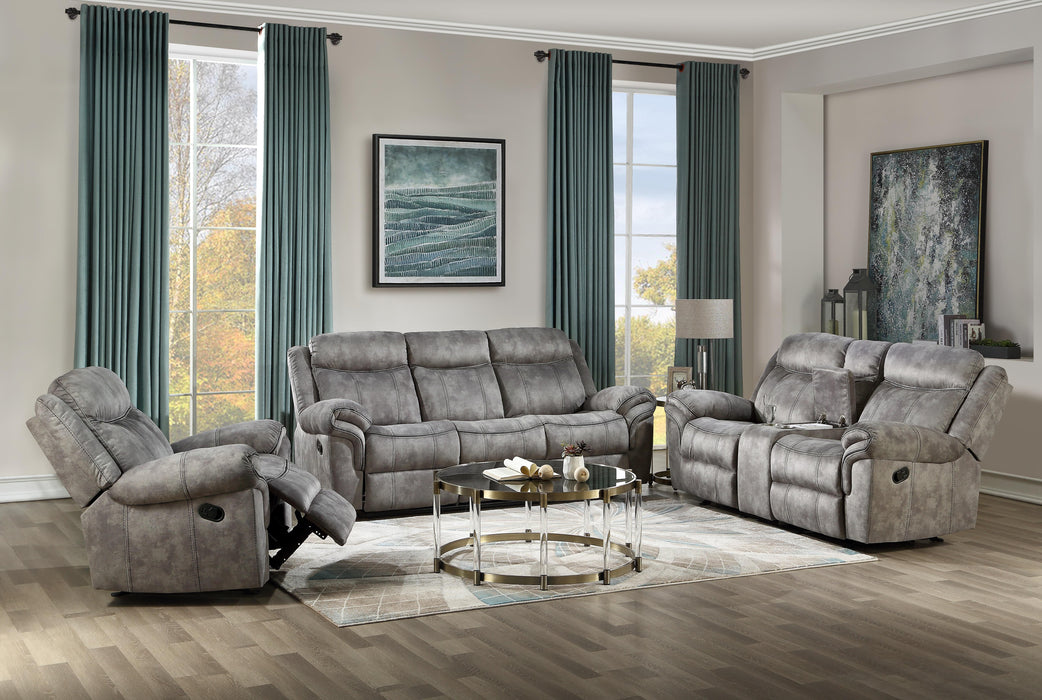 Zubaida 2-Tone Gray Velvet Sofa (Glider & Motion) - U&U Home Budget Furniture (Carteret, NJ)