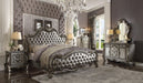 Versailles II Silver PU & Antique Platinum California King Bed - U&U Home Budget Furniture (Carteret, NJ)