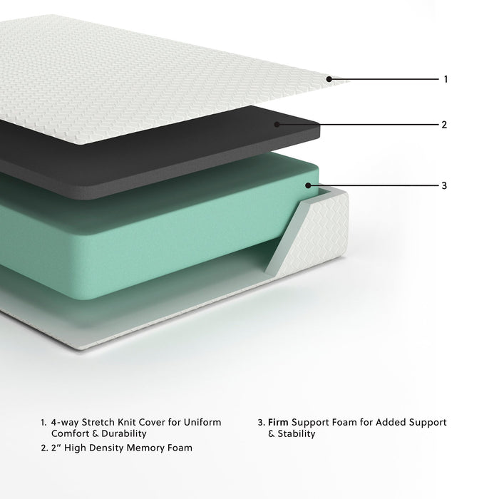Chime 12 Inch Memory Foam Mattress in a Box - U&U Home Budget Furniture (Carteret, NJ)