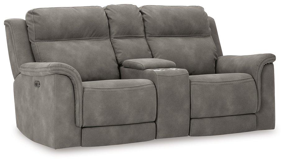 Next-Gen DuraPella Power Reclining Loveseat with Console - U&U Home Budget Furniture (Carteret, NJ)