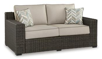 Coastline Bay Outdoor Loveseat with Cushion - U&U Home Budget Furniture (Carteret, NJ)