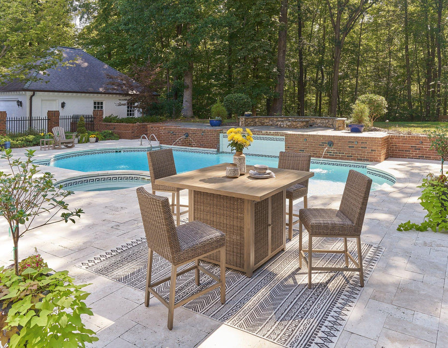 Walton Bridge Outdoor Bar Set - U&U Home Budget Furniture (Carteret, NJ)