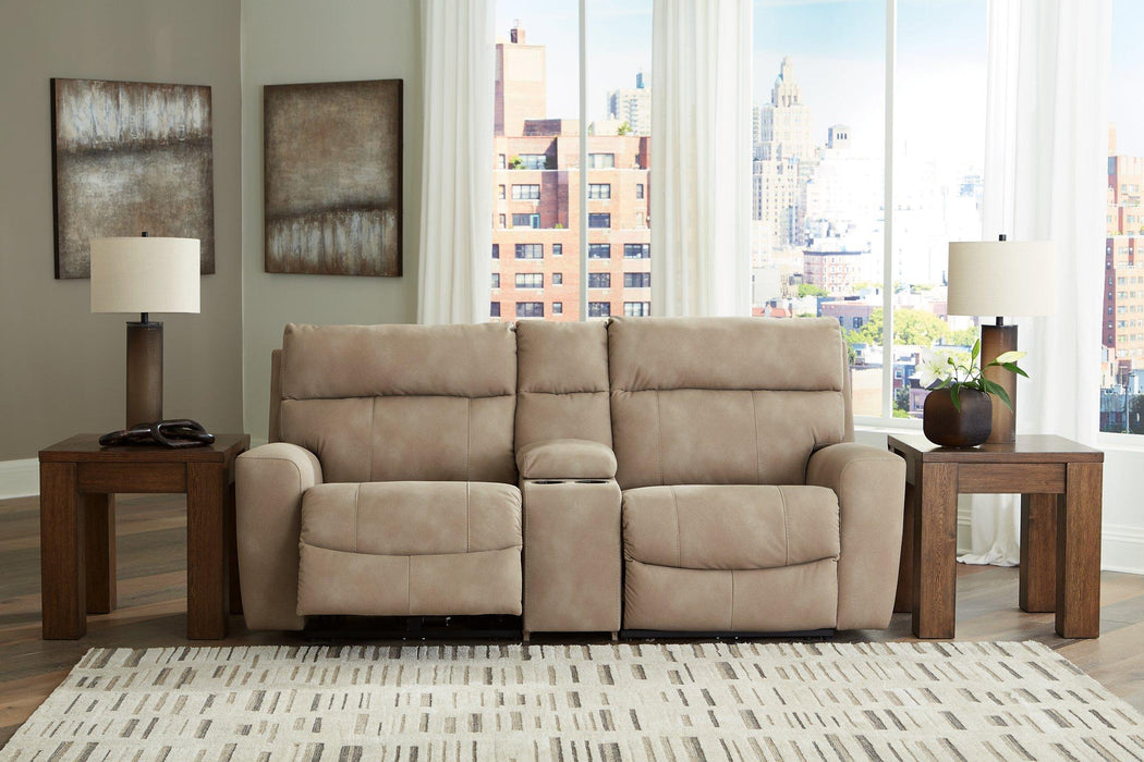 Next-Gen DuraPella Power Reclining Sectional Loveseat with Console - U&U Home Budget Furniture (Carteret, NJ)