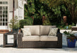 Coastline Bay Outdoor Loveseat with Cushion - U&U Home Budget Furniture (Carteret, NJ)