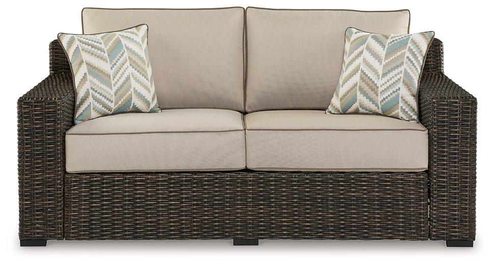 Coastline Bay Outdoor Loveseat with Cushion - U&U Home Budget Furniture (Carteret, NJ)