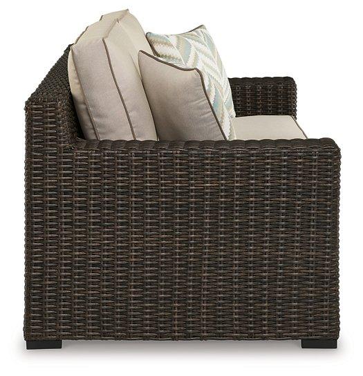 Coastline Bay Outdoor Loveseat with Cushion - U&U Home Budget Furniture (Carteret, NJ)