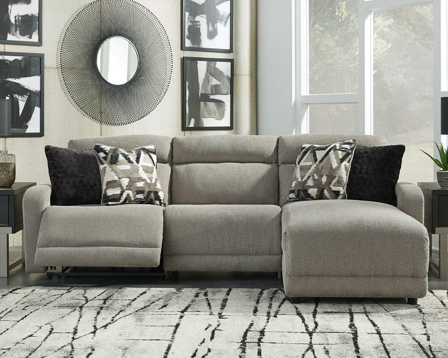 Colleyville Power Reclining Sectional with Chaise - U&U Home Budget Furniture (Carteret, NJ)